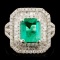 18K Gold 1.36ct Emerald & 1.10ctw Diamond Ring