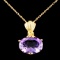 14K Gold 6.45ct Amethyst Pendant