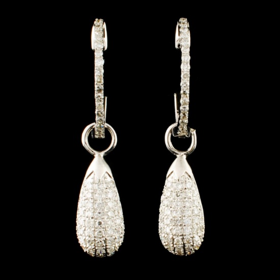 14K Gold 0.86ctw Diamond Earrings