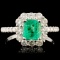 18K Gold 0.94ct Emerald & 0.71ctw Diamond Ring