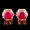 14K Gold 4.41ctw Ruby Earrings