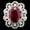 18K Gold 6.07ct Ruby & 1.80ctw Diamond Ring