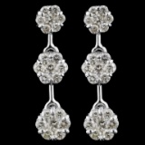 14k White Gold 2.10ctw Diamond Earrings