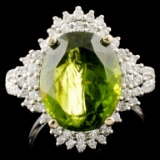 18K Gold 6.52ct Tourmaline & 0.54ctw Diamond Ring