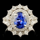 14K Gold 2.78ct Sapphire & 1.03ctw Diamond Ring