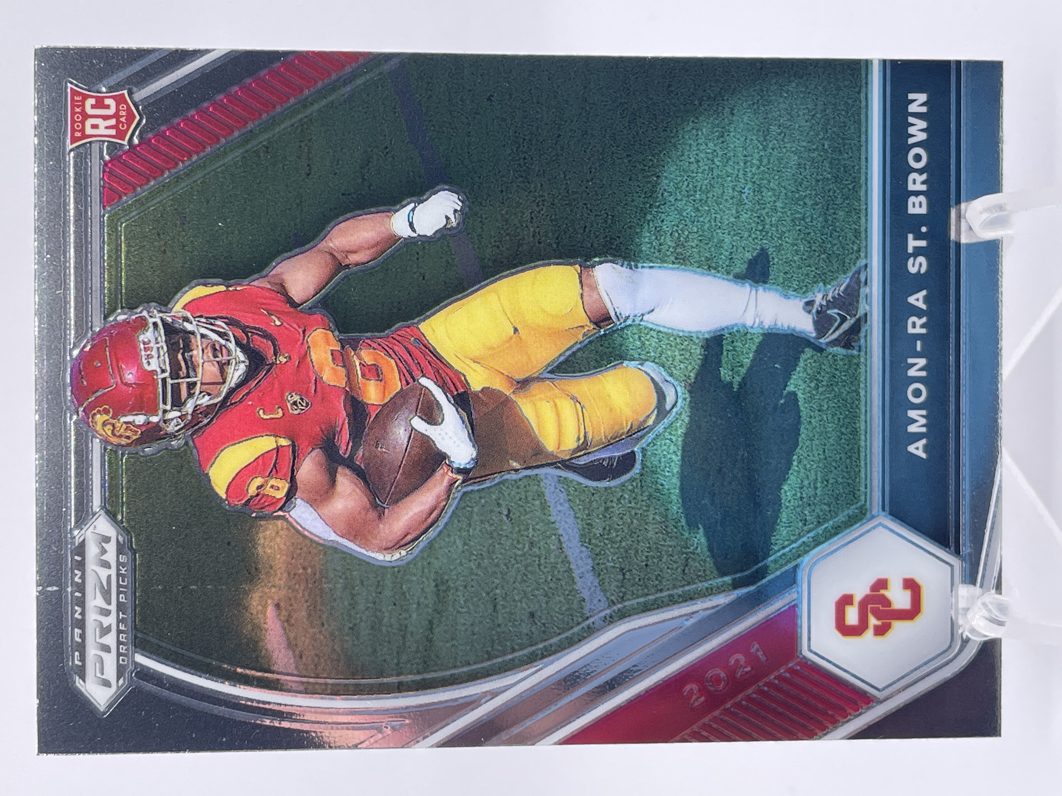 Amon-Ra St. Brown 2021 Panini Prizm Orange Laser Prizm Rookie Card