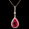 18K Gold 10.22ct Rubellite & 1.20ctw Diamond Penda