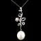 18K Gold 12-16MM Pearl & 0.69ctw Diamond Pendant