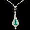 18K Gold 6.50ct Emerald & 2.74ctw Diamond Necklace