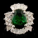 18K Gold 3.10ct Emerald & 0.86ctw Diamond Ring