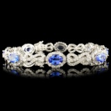 18K Gold 5.52ct Tanzanite & 4.38ctw Diamond Bracel