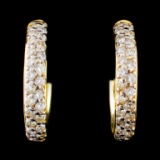 18K Yellow Gold 0.50ct Diamond Earrings