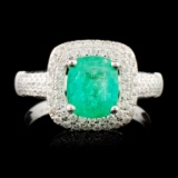 14K Gold 1.08ct Emerald & 0.51ctw Diamond Ring