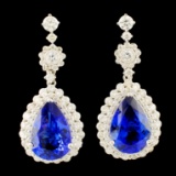 18K Gold 7.97ct Tanzanite & 2.27ct Diamond Earring