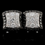 14K White Gold 1.36ctw Fancy Color Diamond Earring