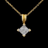 18K Yellow Gold 0.50ctw Diamond Pendant