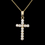 14K Gold 0.54ctw Diamond Pendant