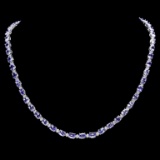 14k Gold 23.00ct Tanzanite & 1.00ct Diamond Neckl