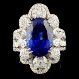 18K Gold 8.23ct Tanzanite & 1.43ctw Diamond Ring