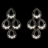 14K Gold 6.09ctw Diamond Earrings