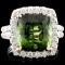 14K Gold 7.23ct Tourmaline & 1.17ctw Diamond Ring