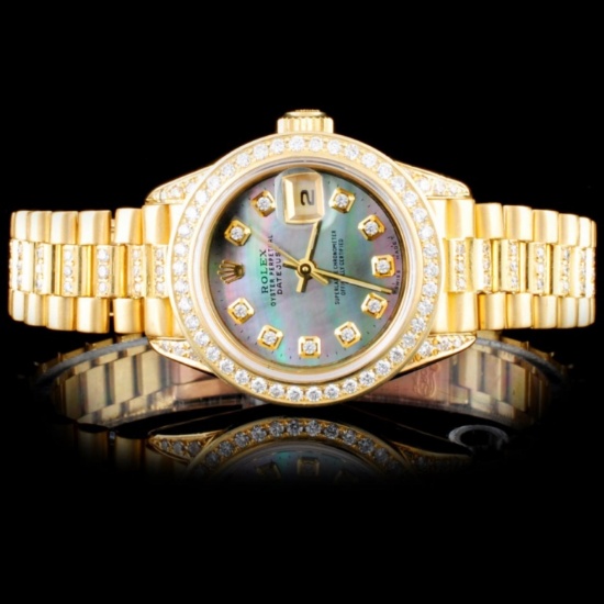 Rolex 18K YG Presidential Ladies Diamond Watch