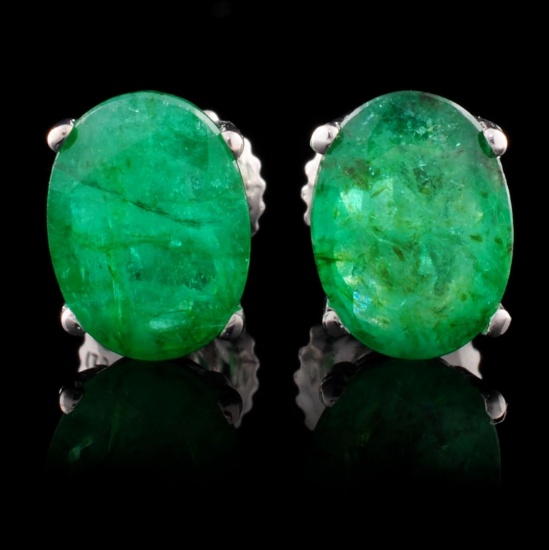 14K Gold 2.59ctw Emerald Earrings