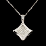 14K Gold 1.12ctw Diamond Pendant