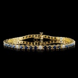 14K Gold 4.62ctw Sapphire & 0.82ctw Diamond Bracel