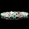 14K Gold 2.18ct Emerald & 1.50ctw Diamond Bracelet