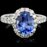 18K Gold 2.14ct Sapphire & 0.68ct Diamond Ring