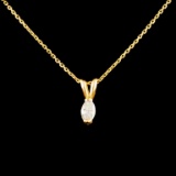 14K Gold 0.11ctw Diamond Pendant