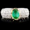 14K TT Gold 1.00ct Emerald & 1.88ctw Diamond Ring