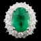 14K Gold 4.48ct Emerald & 1.71ctw Diamond Ring