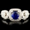 18K Gold 0.90ct Sapphire & 0.91ctw Diamond Ring