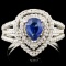 14K Gold 0.92ct Sapphire & 0.47ctw Diamond Ring