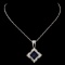 18K Two Tone 0.91ct Sapphire & 0.25ct Diamond Pend