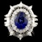 18K Gold 3.19ct Sapphire & 1.91ctw Diamond Ring