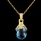 18K Gold 21.62ct Topaz & 0.24ctw Diamond Pendant