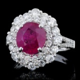 18K Gold 3.23ct Ruby & 1.51ct Diamond Ring