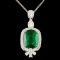 18K Gold 21.83ct Emerald & 4.44ctw Diamond Pendant
