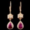 18K Gold 3.06ct Ruby & 0.83ctw Diamond Earrings
