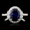 18K W Gold 1.67ct Sapphire & 0.53ct Diamond Ring