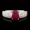 14k White Gold 1.44ct Ruby & 0.42ctw Diamond Ring