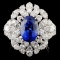 18K Gold 3.00ct Sapphire & 1.90ctw Diamond Ring