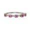 14k White Gold 0.80ct Pink Sapphire & 0.10ct Diamo