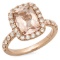 14K Gold 2.00ct Morganite & 0.75ct Diamond Ring