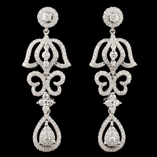 14K Gold 1.77ctw Diamond Earrings