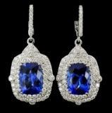 18K Gold 9.51ct Tanzanite & 2.37ct Diamond Earring