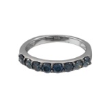 14k White Gold 0.80ct Blue Diamond Ring